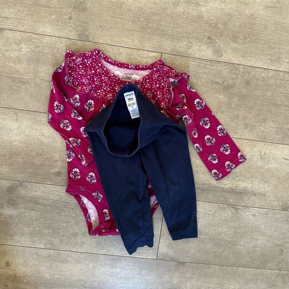 Carter’s 18 Month Baby Girl Bohemian Long Sleeve Bodysuit & Leggings Set - Picture 8 of 10